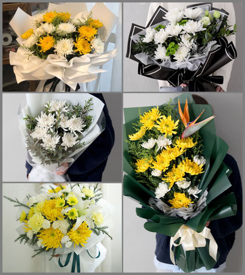 四川绵阳游仙区松垭镇白事花束代送